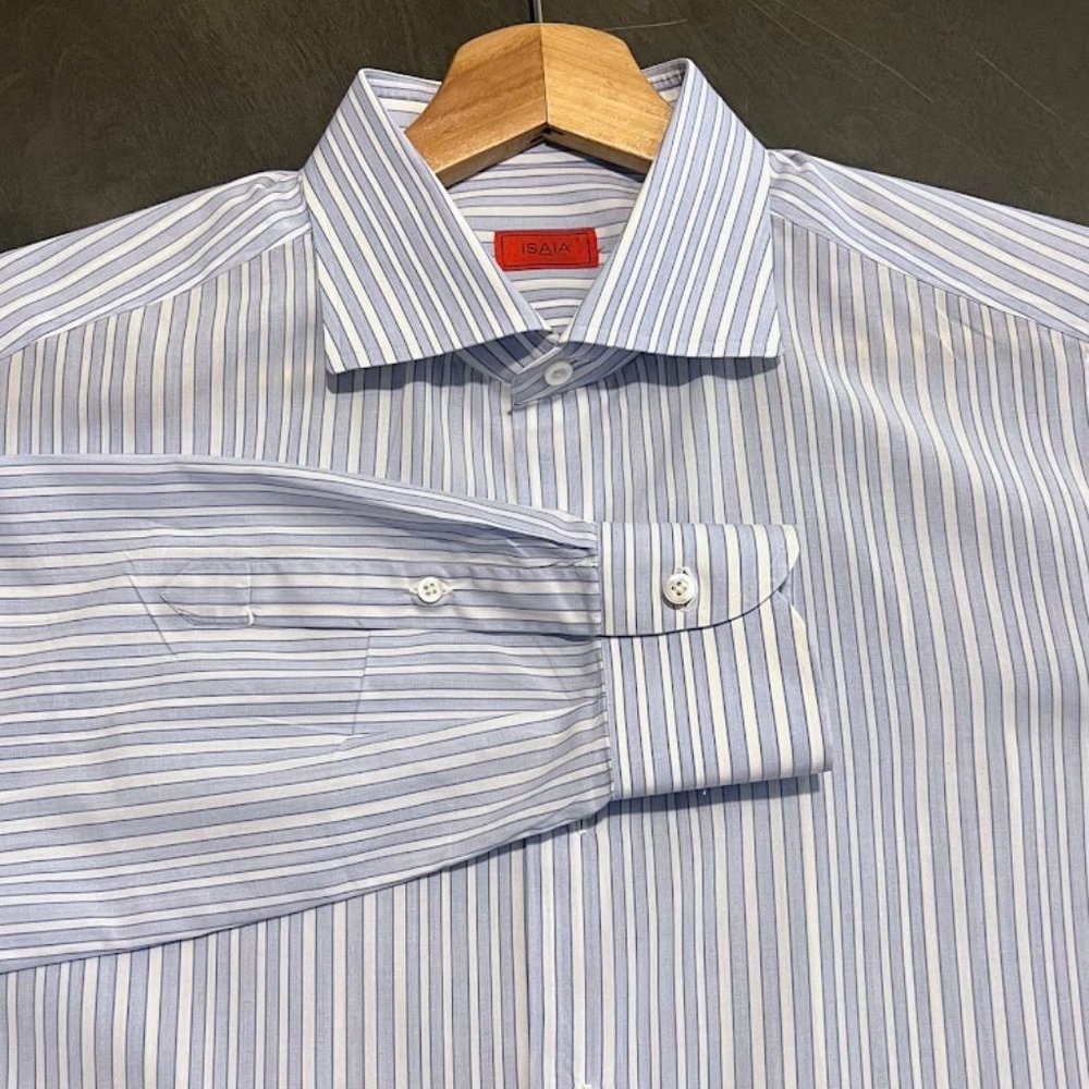 $695 ISAIA Napoli Men's 16/41 (L) Luxury Dress Shirt